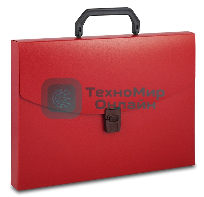 Папка-портфель Бюрократ -BPP01RED 1 отделение, A4, пластик, 0.7мм, красный