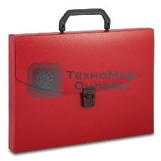 Папка-портфель Бюрократ -BPP01RED 1 отделение, A4, пластик, 0.7мм, красный