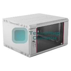 Шкаф телеком. настенный разборный 6U (600х520) дверь стекло (ШРН-Э-6.500) (1 коробка)