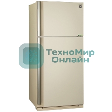 Холодильник Sharp SJ-XE55PMBE бежевый двухкамерный 388/148л морозилка сверху, No Frost