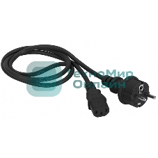 Шнур питания Lanmaster C13-Schuko, 3х0.75, 220В, 10А, черный, 1.8 метра