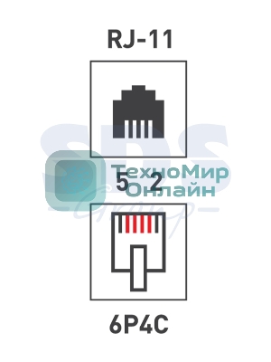 Рoзетка телефонная внешняя Rexant, 1 порт RJ-14(6P-4C), категория 3, (50 шт/уп)
