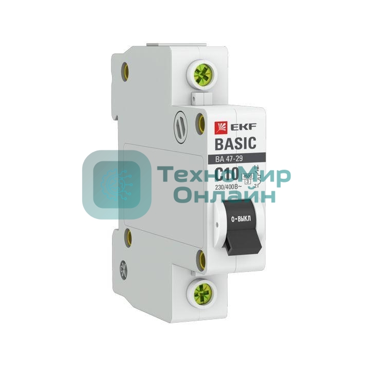 Выключатель автоматический EKF mcb4729-1-10C 1P 10А (C) 4,5кА ВА 47-29 EKF Basic