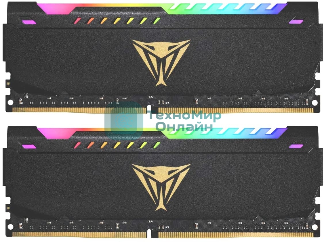 Оперативная память Patriot Viper Steel, DDR4, 16GB (2x8GB), 3600MHz, CL20, DIMM, с радиатором, RGB, черный