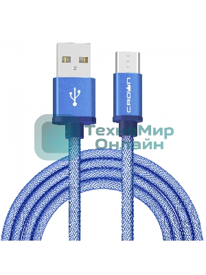 Кабель Crown USB - microUSB CMCU-3072M blue