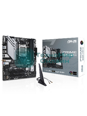 Материнская плата ASUS PRIME B650M-A WIFI II, AM5, AMD B650, 4xDDR5, 4xSATA, 2xM.2, 1xPCI-E 4.0 x16, 2xPCI-E 4.0 x1, 1xHDMI, 1xDP, 1xVGA, 1x 2.5Gb LAN, 2xUSB-A 3.2 Gen 2, 2xUSB-A 3.2 Gen 1, 4xUSB-A 2.0, 3x3.5 мм, 7.1, Micro-ATX