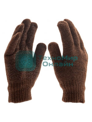 Перчатки трикотажные Сибртех двойные, верблюжья и овечья шерсть, ПВХ покрытие