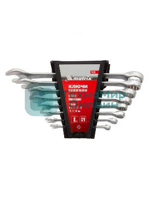 Набор ключей комбинированных Matrix 6 - 19 мм, 8 шт., CrV, матовый хром