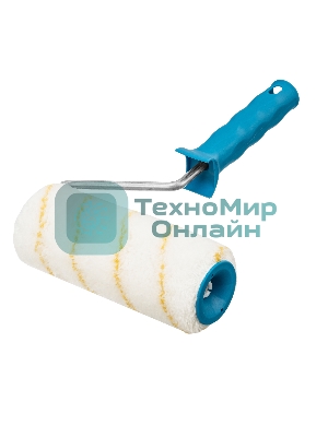 Валик в сборе Matrix полиакрил желтая полоса, 180 мм, ворс 12 мм, D 48 мм, D ручки 8 мм