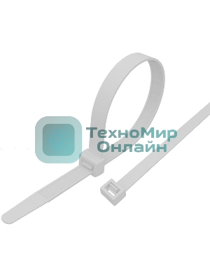 Хомут-стяжка кабельная нейлоновая Rexant 300 x 3,6 мм, белая, упаковка 100 шт.