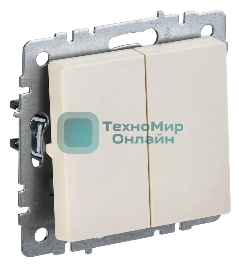 Выключатель 2-кл. IEK BRITE 10А ВС10-2-0-БрКр беж.