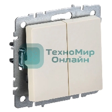Выключатель 2-кл. IEK BRITE 10А ВС10-2-0-БрКр беж.