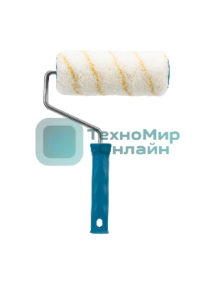 Валик в сборе Matrix полиакрил желтая полоса, 180 мм, ворс 12 мм, D 48 мм, D ручки 8 мм