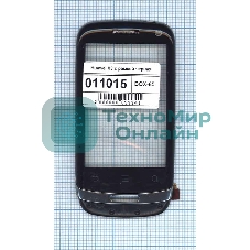 Сенсорное стекло (тачскрин) для Huawei Ideos X3, черное c рамкой