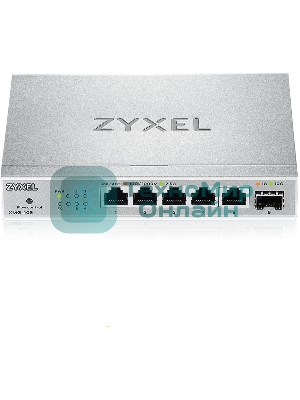 Коммутатор мультигигабитный Zyxel XMG-105, 5xRJ-45: 1/2.5G, 1xSFP+, настольный, бесшумный