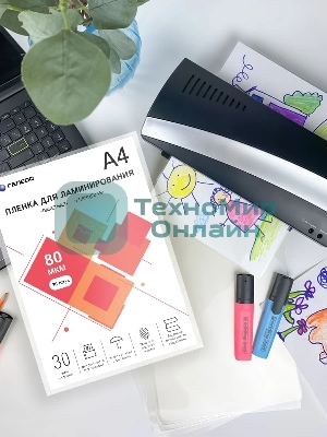 Пленка для ламинирования ГЕЛЕОС, А4, 80 мкм 30 шт./Пленка для ламинирования A4, 216х303 (80 мкм) глянцевая 30 шт