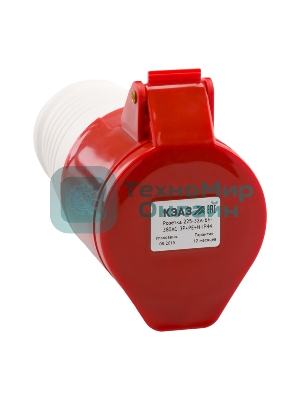 Розетка кабельная 225 32А 380AC 3P+PE+N 6ч IP44 КЭАЗ 222753