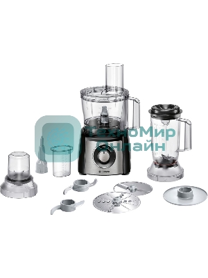Кухонный комбайн Bosch MCM3501M 800 Вт, Скорости: 2, Блендер 1 л, Чаша 2.3 л, черный/серебристый