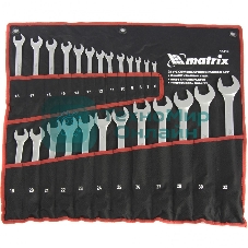 Набор ключей комбинированных Matrix, 6 - 32 мм, 25шт., CrV, матовый хром