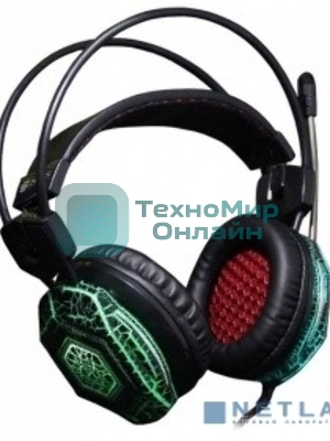 Наушники с микрофоном Oklick HS-L500G черный 2.2м мониторы оголовье