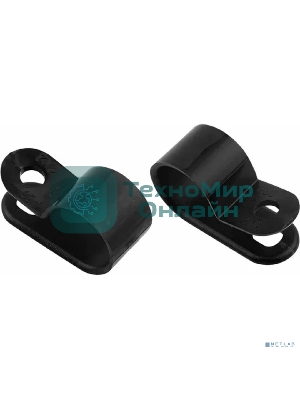 Кабельная скоба под винт Rexant 5 мм, черная, упаковка 50 шт.