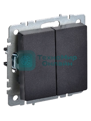 Выключатель 2-кл. СП BRITE ВС10-2-0-БрЧ 10А черный IEK BR-V20-0-10-K02