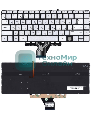 Клавиатура для ноутбука HP Envy 13-BA серебро