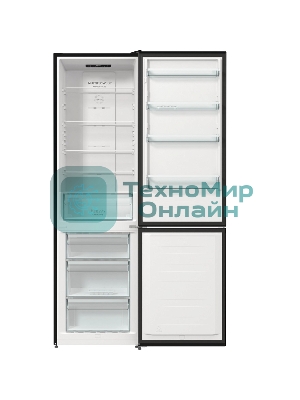 Холодильник Gorenje NRK6202EBXL4 черный матовый двухкамерный 235/96л морозилка снизу, No Frost