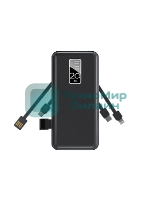 Портативное зарядное устройство Rexant Power Bank (аккумуляторная батарея) 20000 mAh, черное