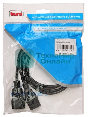 Кабель-удлинитель Buro AN23-1008 IEC C13 IEC C14 1.8м черный
