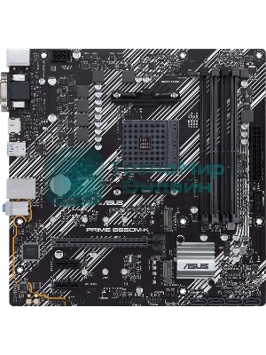 Материнская плата ASUS PRIME B550M-K, AM4, AMD B550, 4xDDR4, 4xSATA, 2xM.2, 1xPCIe 4.0 x16, 2xPCIe x1, 1xDVI-D, 1xHDMI, 1xVGA, 1x 1Gb LAN, 4xUSB 3.2 Gen 1, 2xUSB 3.2 Gen 2, 3x3.5 мм, 7.1, mATX
