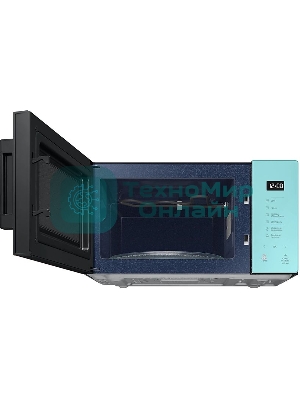 Микроволновая печь Samsung MG23T5018AN/BW голубой, 23 л, 800 Вт, переключатели - сенсор
