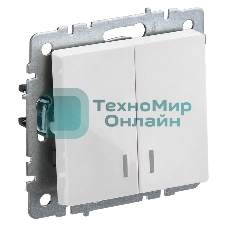 Выключатель 2-кл. СП BRITE ВС10-2-1-БрБ 10А с инд. белый IEK BR-V20-1-10-K01