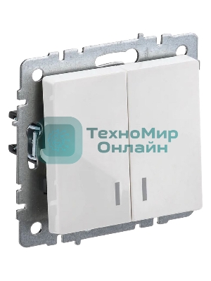 Выключатель 2-кл. СП BRITE ВС10-2-1-БрБ 10А с инд. белый IEK BR-V20-1-10-K01