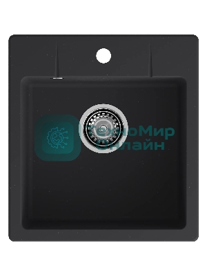 Мойка GRANFEST URBAN 245 1-чаша 450x490мм, монтаж: врезной, материал: кварц, черный