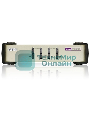 Переключатель ATEN CS84U(-AT) 4-портовый KVM-переключатель 1 user(HDB15(SVGA Female)+KBD(PS/2)+MOUSE(PS/2), KVM-порты: SPHD18(Female). В комплекте: кабели KVM (2L-5201P)-4шт. Не требует внешнего питания