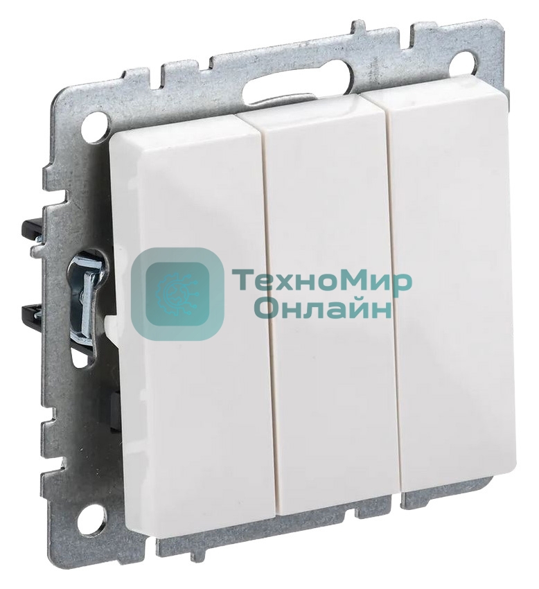Выключатель 3-кл. СП BRITE ВС10-3-0-БрБ 10А белый IEK BR-V30-0-10-K01