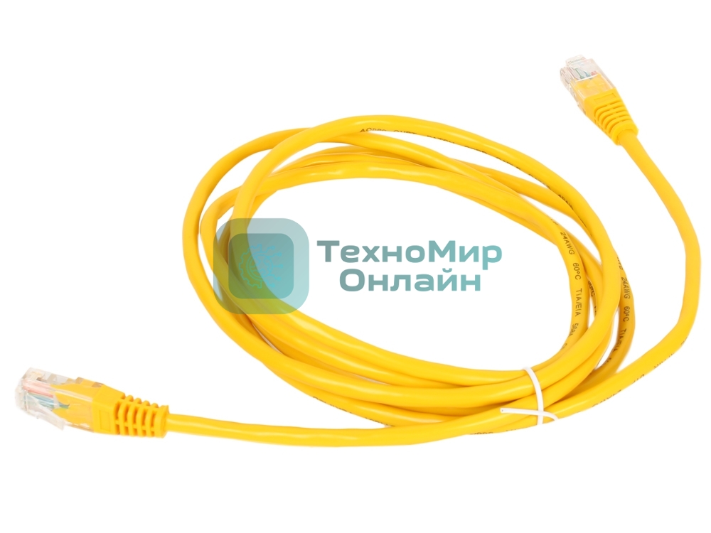 Патч-корд литой Aopen/Qust UTP кат.5е 2м желтый 