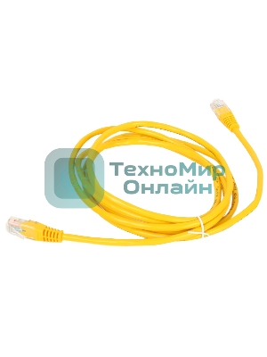 Патч-корд литой Aopen/Qust UTP кат.5е 2м желтый 