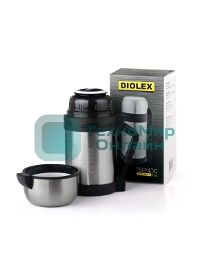 Термос Diolex DXU-1000-1 1000 мл, универсальный, ремешок в комплекте, из нержавеющей стали