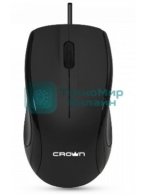 Мышь проводная Crown CMM-31 черный, 1000 dpi, USB, кнопки - 3