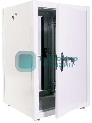 Шкаф телекоммуникационный напольный ЭКОНОМ 18U (600 600) дверь стекло, дверь металл