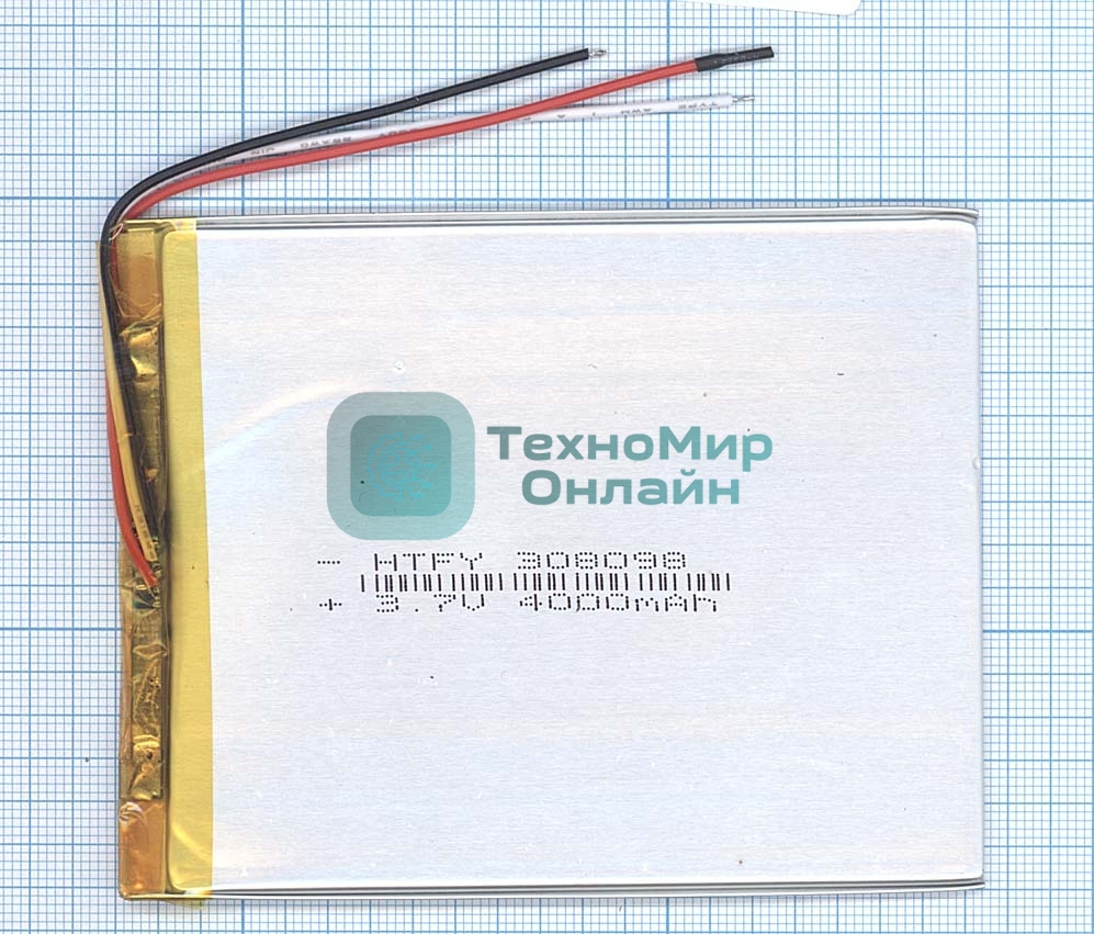 Аккумулятор Li-Pol (батарея) 3*80*98мм 3pin 3.7V/4000mAh