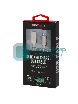 Кабель Crown USB - microUSB CMCU-3132M light blue