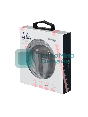Кабель Crown USB - Lightning CMCU-3043L grey