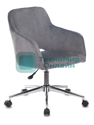 Кресло офисное Бюрократ CH-380SL серая жемчужина Italia 26, крестовина металл хром