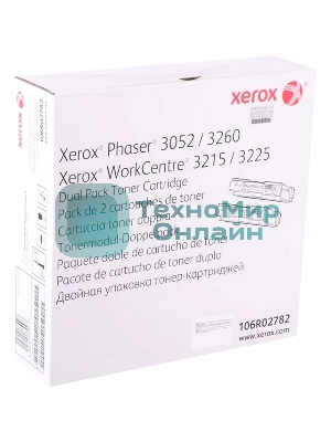 Картридж лазерный Xerox 106R02782 черный, 6000 стр. (упаковка 2шт х 3000 стр.), для Phaser 3052/3260/WC 3215/25 (channels)