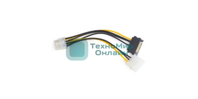 Разветвитель питания Cablexpert CC-PSU-82, Molex+SATA->PCI-Express 8pin, для подключения в/к PCI-Е (8pin) к б/п ATX