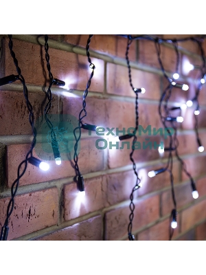 Гирлянда Neon-night Айсикл (бахрома) светодиодный, 2,4 х 0,6 м, черный провод, 230 В, диоды белые, 88 LED