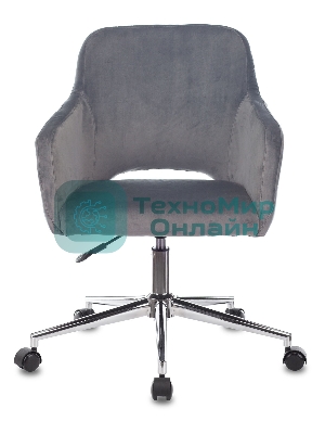 Кресло офисное Бюрократ CH-380SL серая жемчужина Italia 26, крестовина металл хром